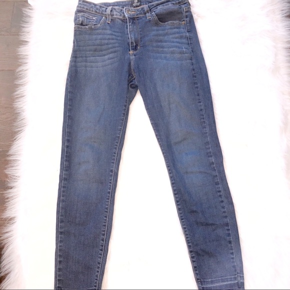 JUST Black size 28 raw hem blue jeans - Picture 2 of 5